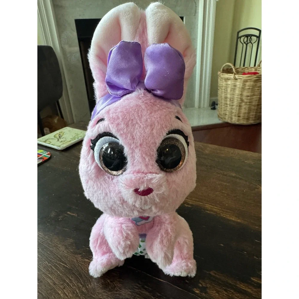 Disney Toy Story 4 Bunny Plush Pink Stuffed Animal Just Play 9 Inch Purple Bow
